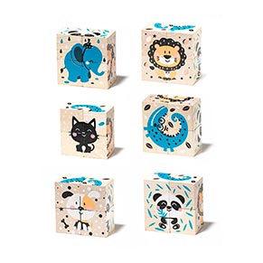 ������ "��������"/Set of wooden blocks "Animals"