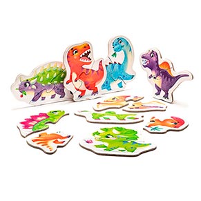 ����� 8 � 1 "���������"/Puzzles 8 in 1 "Happy dinosaurs"