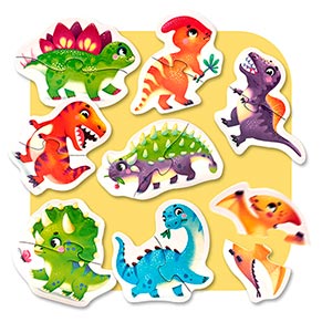 ����� 8 � 1 "���������"/Puzzles 8 in 1 "Happy dinosaurs"