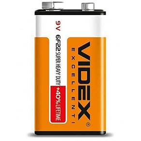 6F22-1S ��������� ������� Videx 6F22/9V (�����) 1pcs SHRINK (24��/���, 480��/��) (���������)