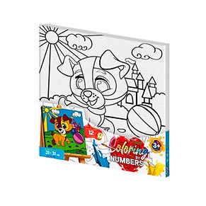 Картина за номерами "Coloring by numbers" Danko Toys Грайливе цуценя 31см*31см
